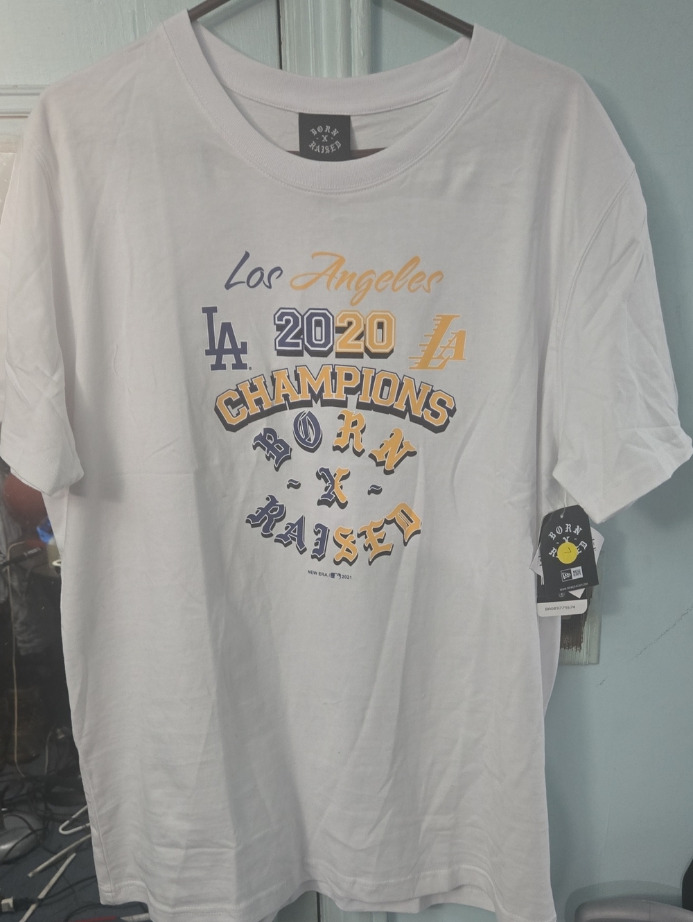 BORN X RAISED White LA 2020 Champions Graphic Tee